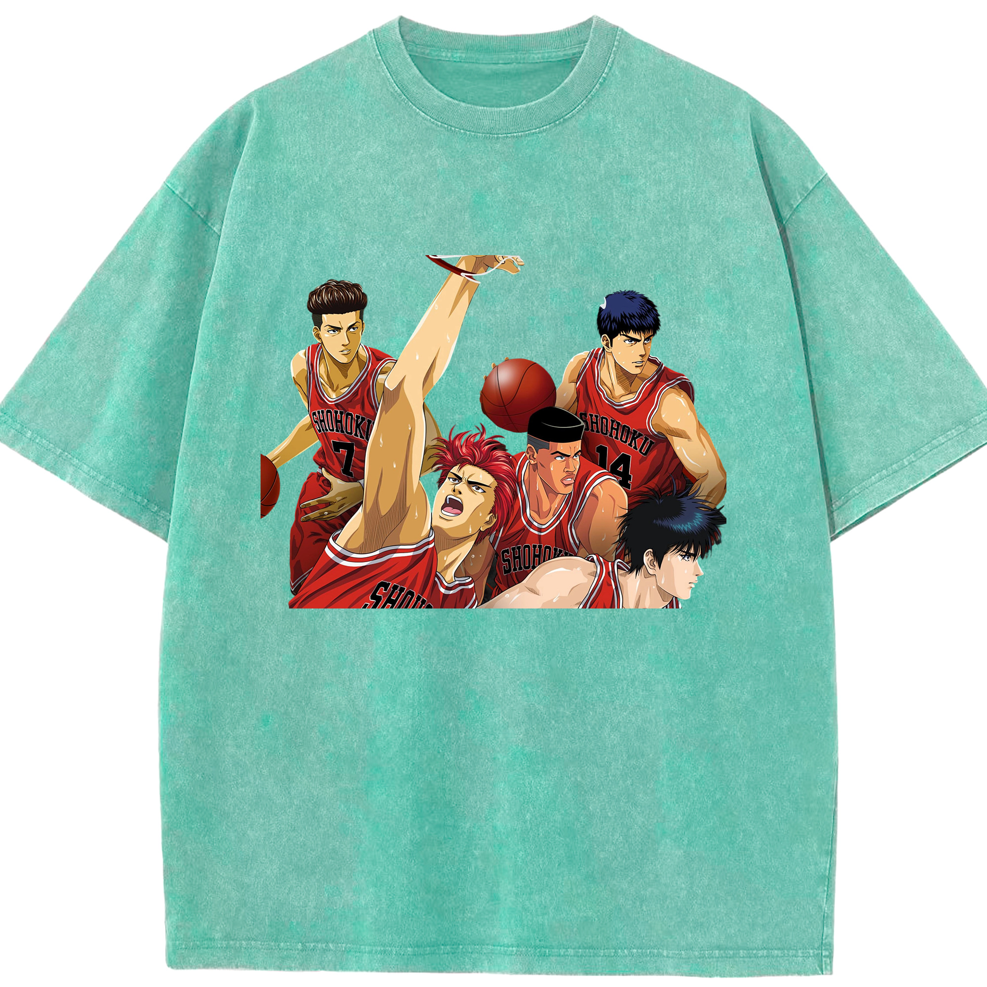 （画像用） SLAM DUNK／スラムダンク 綿100% ヴィンテージ風 半袖Tシャツ（フロントプリント）